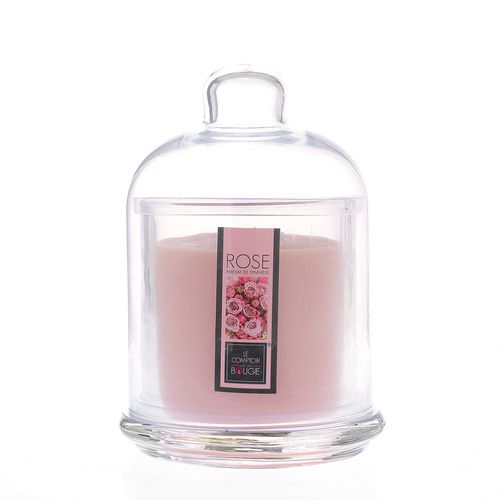 Lumanare parfumata roz, cu clopot transparent