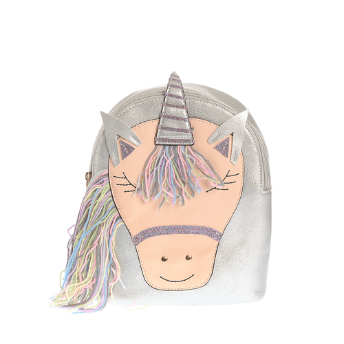 Rucsac argintiu, unicorn
