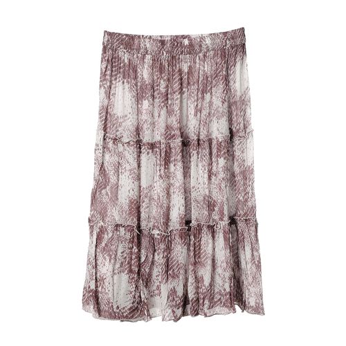 Fusta animal print, cu volane