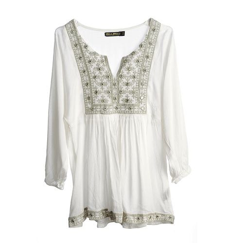 Bluza lejera cu broderie si paiete