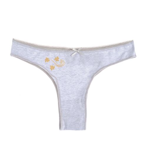 Slip brazilian gri din bumbac