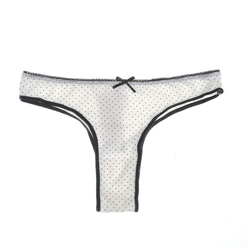 Slip brazilian alb cu buline