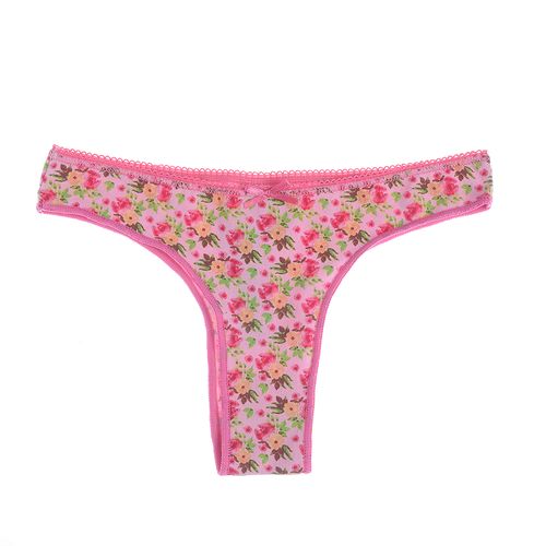 Slip brazilian roz cu flori