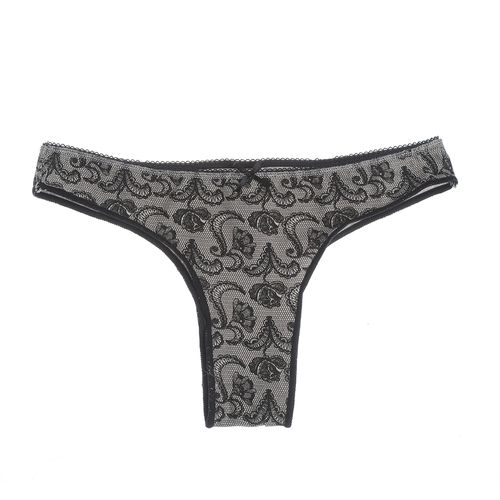 Slip brazilian cu flori negre