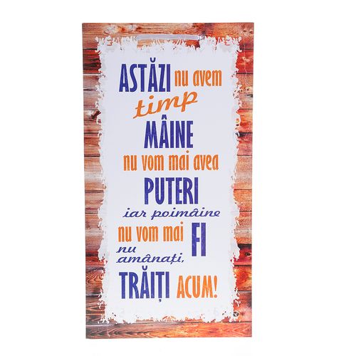 Tablou cu mesaj traiti acum