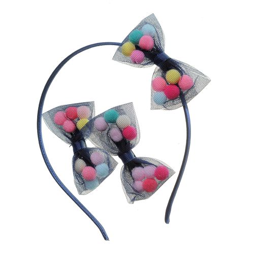 Set 3 accesorii par cu bilute colorate