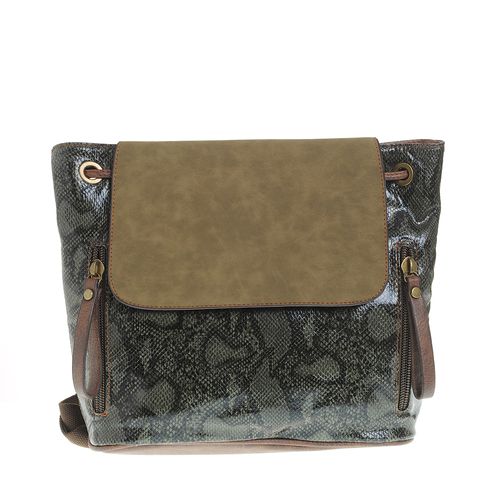Rucsac kaki aspect piele sarpe