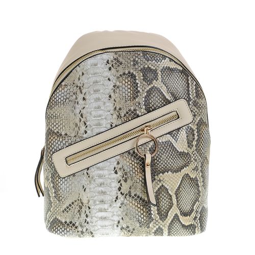Rucsac bej aspect piele de sarpe