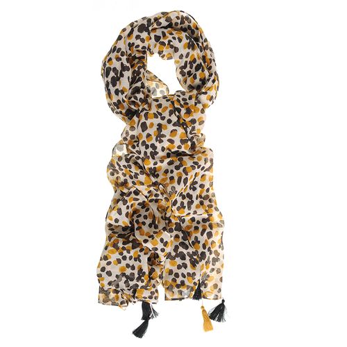 Esarfa leopard cu ciucuri