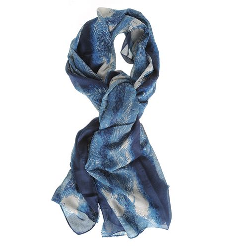 Esarfa print bleumarin