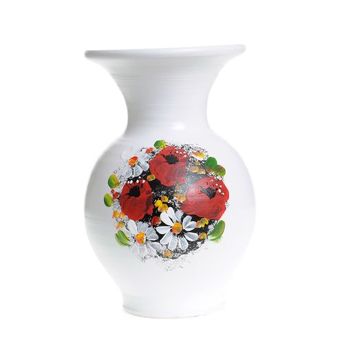 Vaza ceramica alba pictata