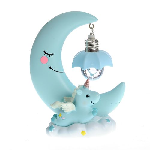 Lampa albastra luna unicorn