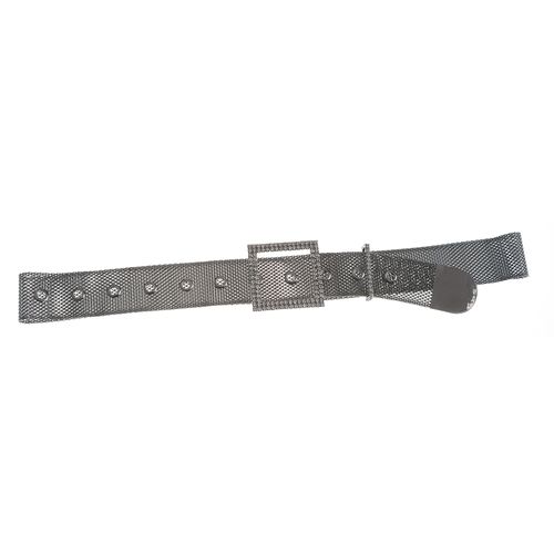Curea metalica gri - curea gri catarama patrata