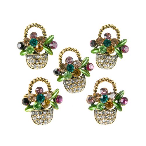 Set 5 brose cos cu flori