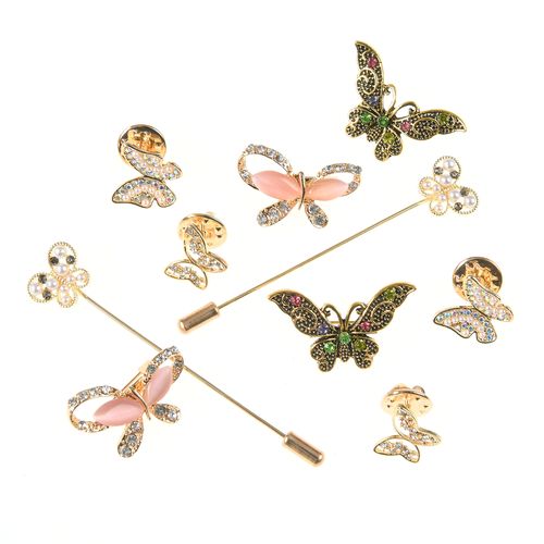 Set 10 brose martisor cu fluturi
