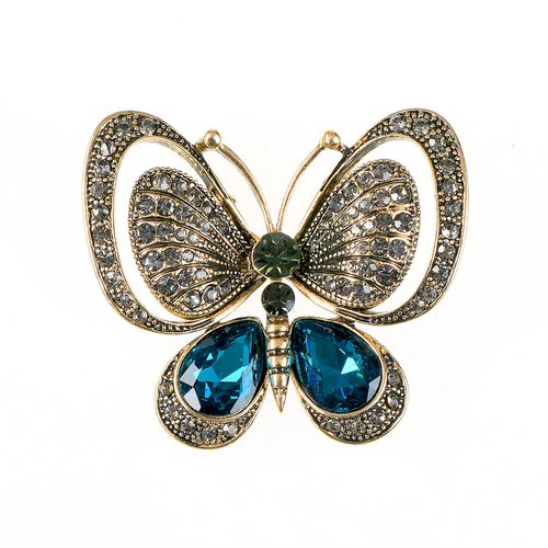 Brosa martisor fluture turcoaz