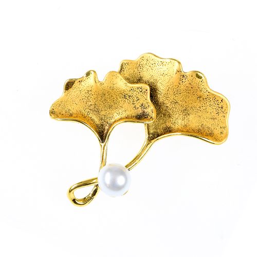Brosa martisor auriu antichizat