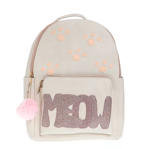 Rucsac meow cu mot roz
