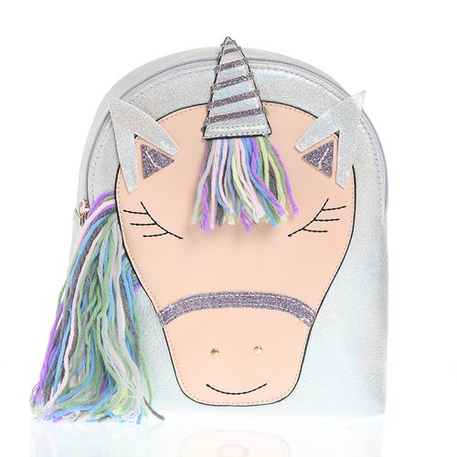 Rucsac argintiu cu unicorn