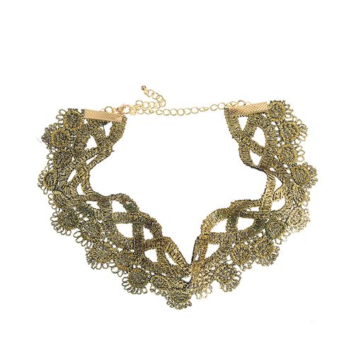 Chocker din dantela aurie
