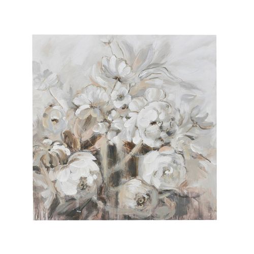 Tablou canvas flori albe 100x6x100 cm