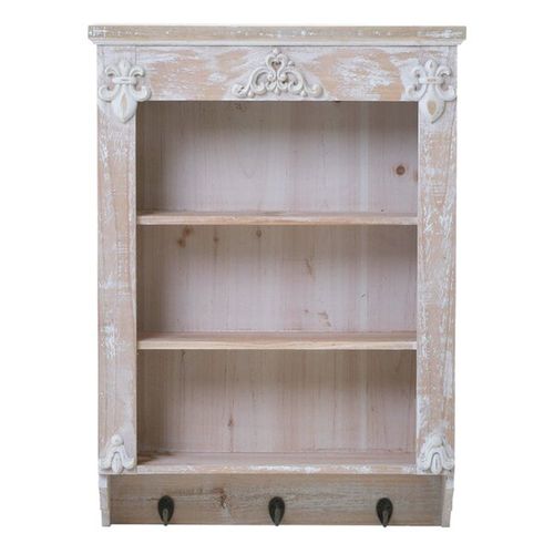 Dulap antique cu 3 rafturi si cuier 48x15x65 cm