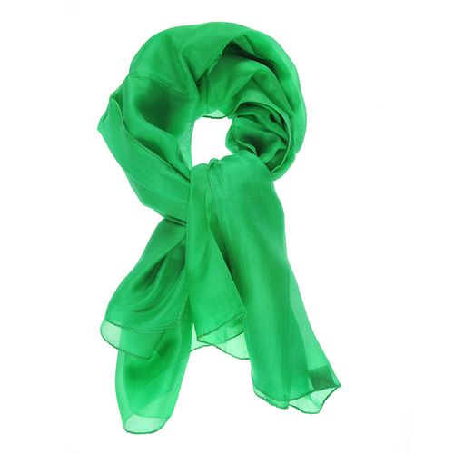 Esarfa din matase verde intens
