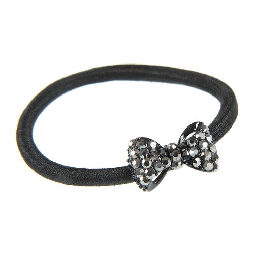 Elastic negru de par cu funda