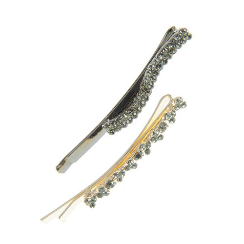 Set 2 agrafe cu pietre acrilice negre