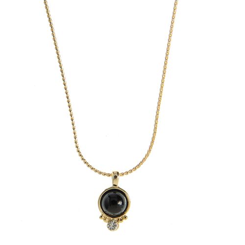 Colier cu perla acrilica neagra