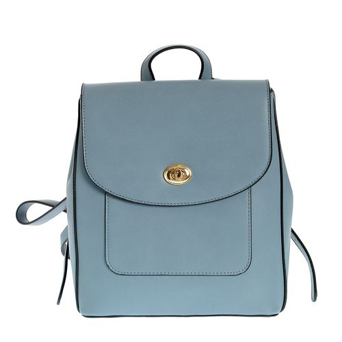 Rucsac bleu cu clapa si inchidere tip catarama