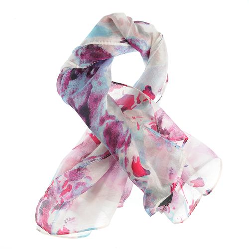 Esarfa in culori deschise cu imprimeu floral