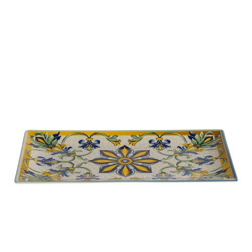 Farfurie intinsa cu model floral din ceramica 30x15x2 cm