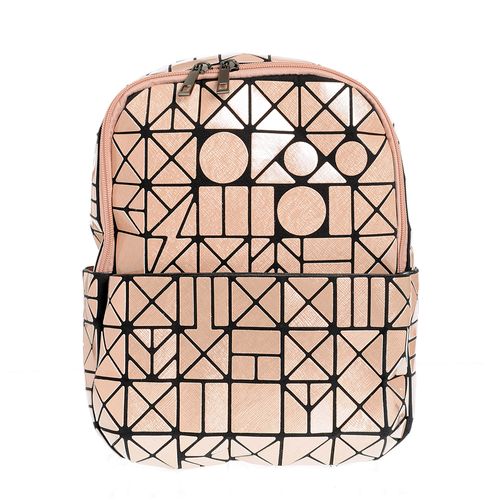 Rucsac roz cu modele geometrice