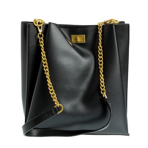 Geanta neagra cu accente metalice