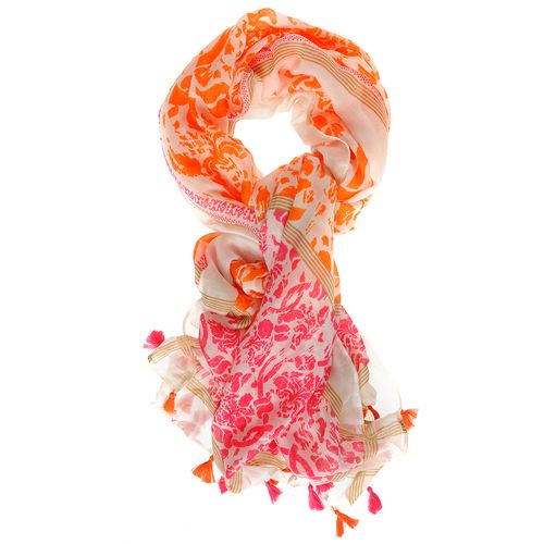 Esarfa multicolora cu design vesel