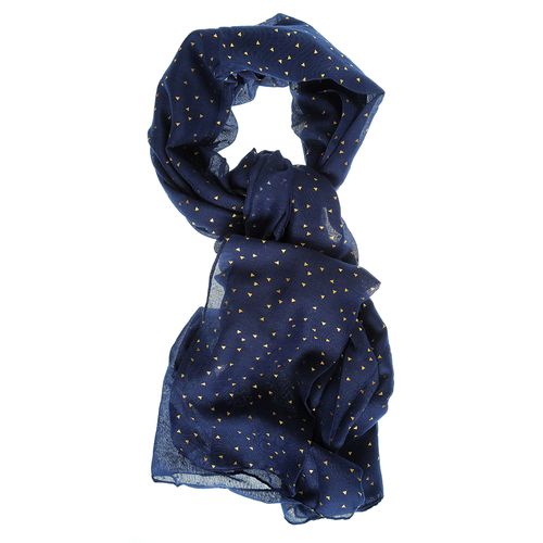 Esarfa bleumarin cu insertii aurii