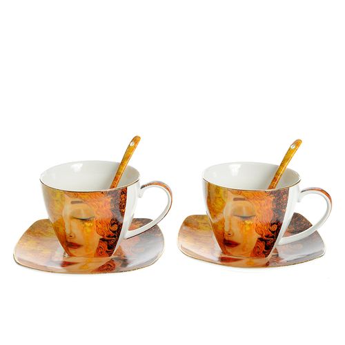 Set 2 cesti de cafea cu farfurie gustav klimt