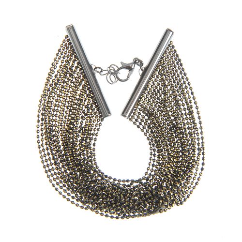 Bratara neagra cu siraguri metalice