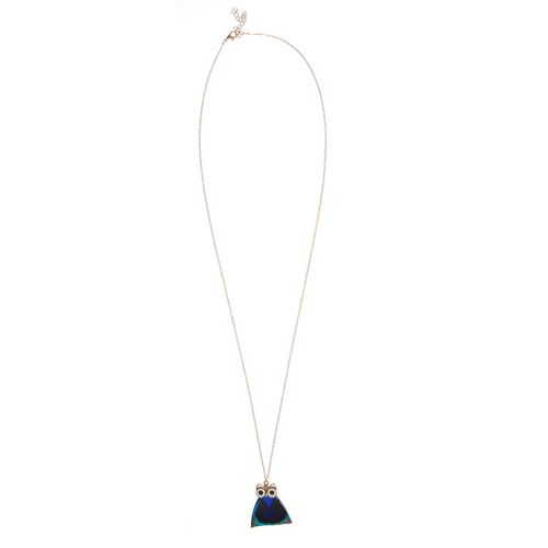 Colier lung cu bufnita multicolora