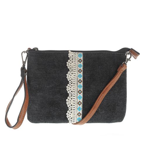 Geanta neagra cu dantela