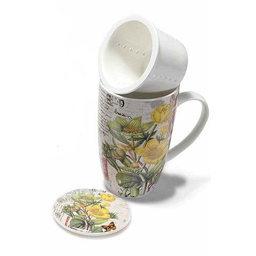 Cana cu infuzor si flori galbene 400ml