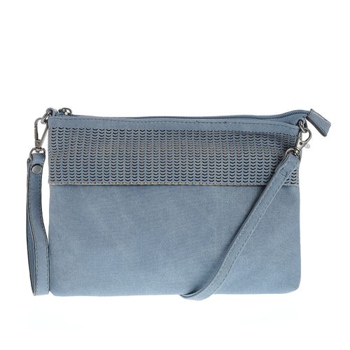 Geanta bleu tip plic din material sintetic