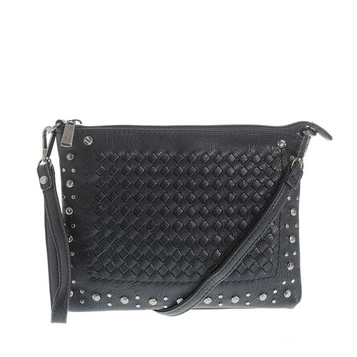 Geanta neagra cu nituri metalice
