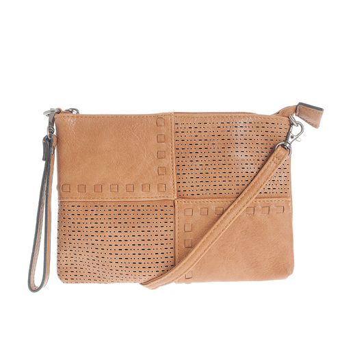 Geanta camel cu model perforat