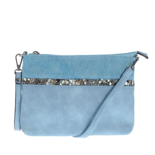 Plic bleu cu design din pietre colorate