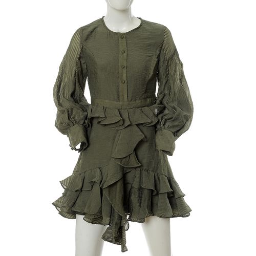Rochie kaki cu volane