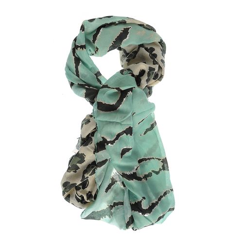 Esarfa animal print in nuante verzi