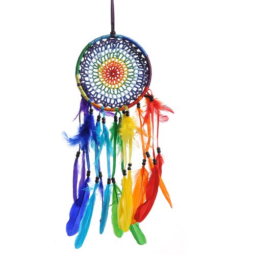 Dreamcatcher cu pene multicolore