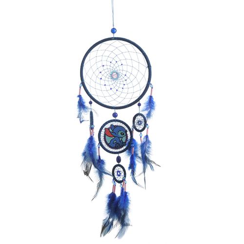 Dreamcatcher cu pene albastre